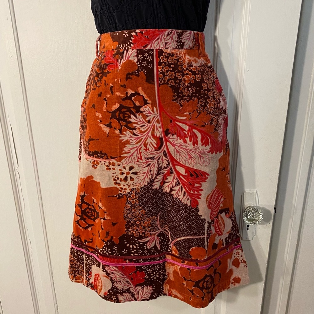 Vintage 90’s Oilily red floral midi skirt medium